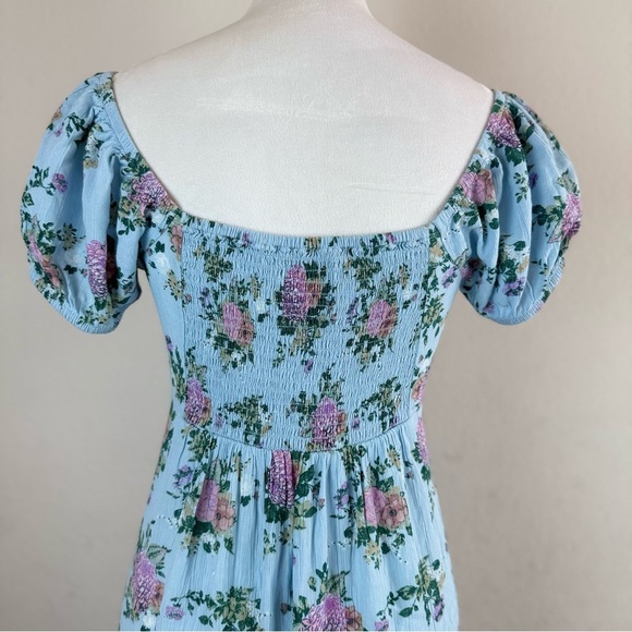 SO Women’s Blue Maxi Sundress with Puff Sleeves Size S - Picture 5 of 9